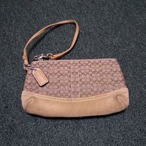 Coach Tan Suede Wristlet